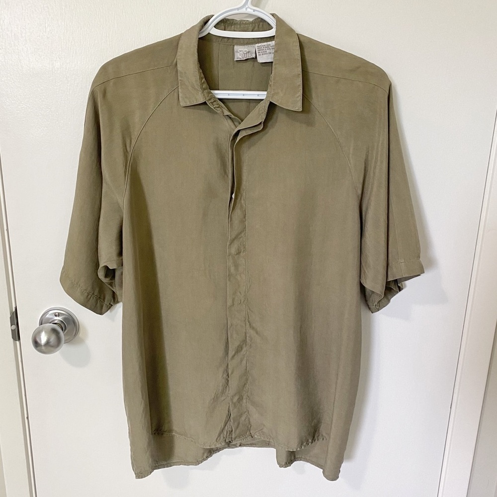 Vintage Olive Button Down Shirt